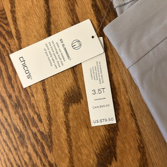 NWT Chico’s size 3.5T gray ankle trousers - Picture 3 of 6